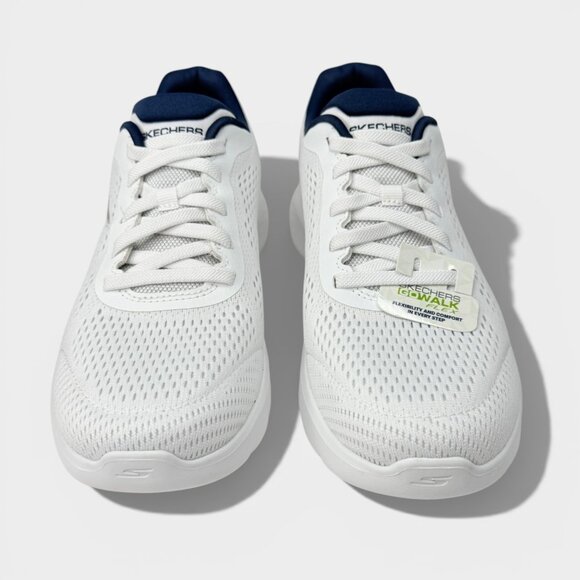 ホワイト1 Skechers GO WALK Flex Remark Mens 8.5 White Navy Walking Shoes